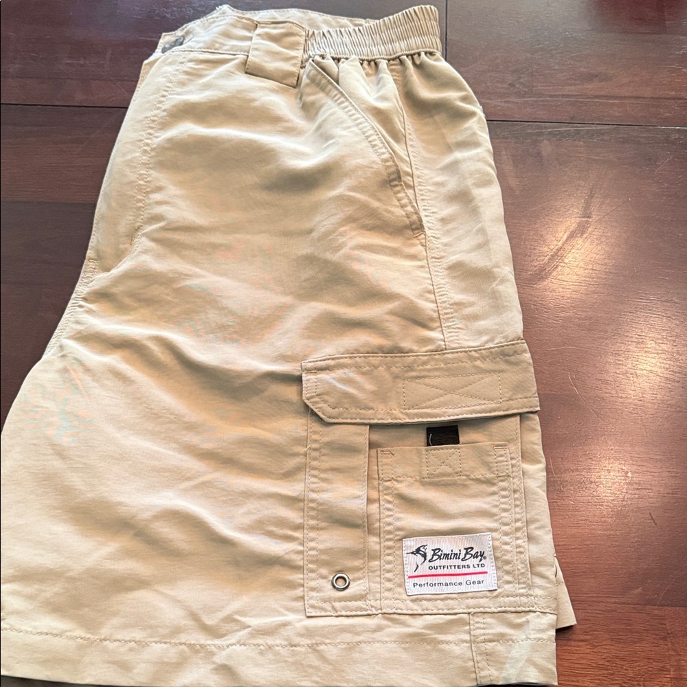 Beige Performance Cargo Shorts